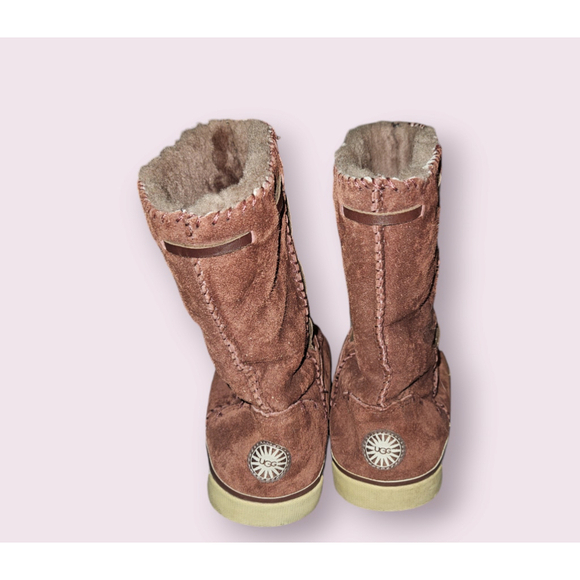 UGG Australia Russet Suede Sheepskin Boots Brown Women's Size 8 - Picture 6 of 12